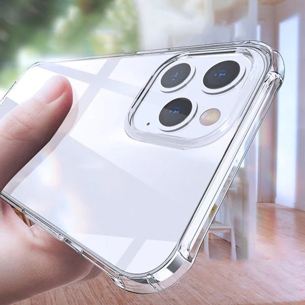 İPhone 12 Pro Max 6.7 Anti-Drop Silikon Kılıf Shockproof Şeffaf  kılıf-(5775) - Şeffaf 2