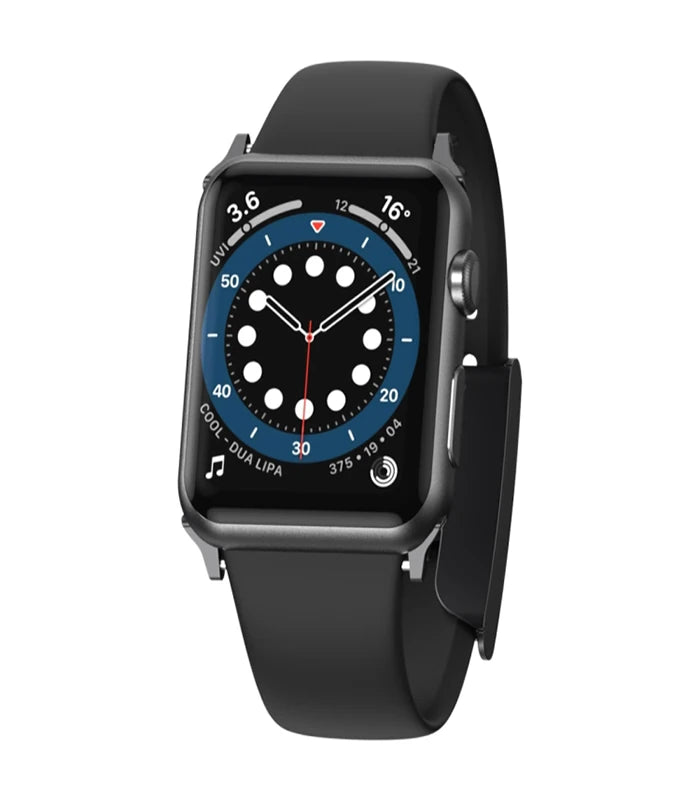 Baseus Slip-Thru Apple Watch Ultra 49mm 7-8 45mm 6-5-4 44mm Silikon Kordon Kayış 3-2-1 42mm-(5775) - Siyah