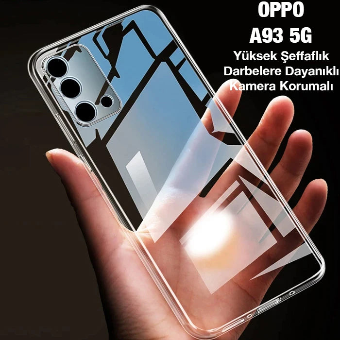ALLY OPPO A93 5G Kamera Lens Korumalı Şeffaf Silikon Kılıf-(5775) - Şeffaf 2