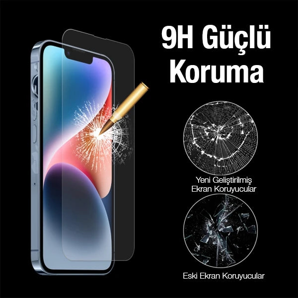 ALLY iPhone 14 6.1inç Tempered Kırılmaz Cam Ekran Koruyucu-(5775) - Siyah