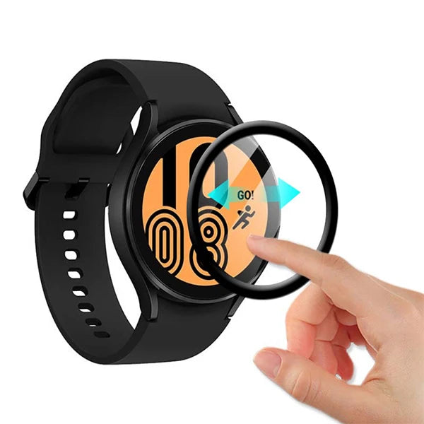 Sm Galaxy Watch 4 40mm 3D Full Kaplama Ekran Koruyucu PET+PMMA-(5775) - Siyah