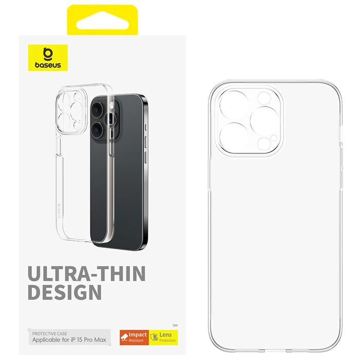 Baseus iPhone 15 Pro Max Lucent Serisi Ultra İnce Transparan Kılıf-(5775) - Şeffaf 2