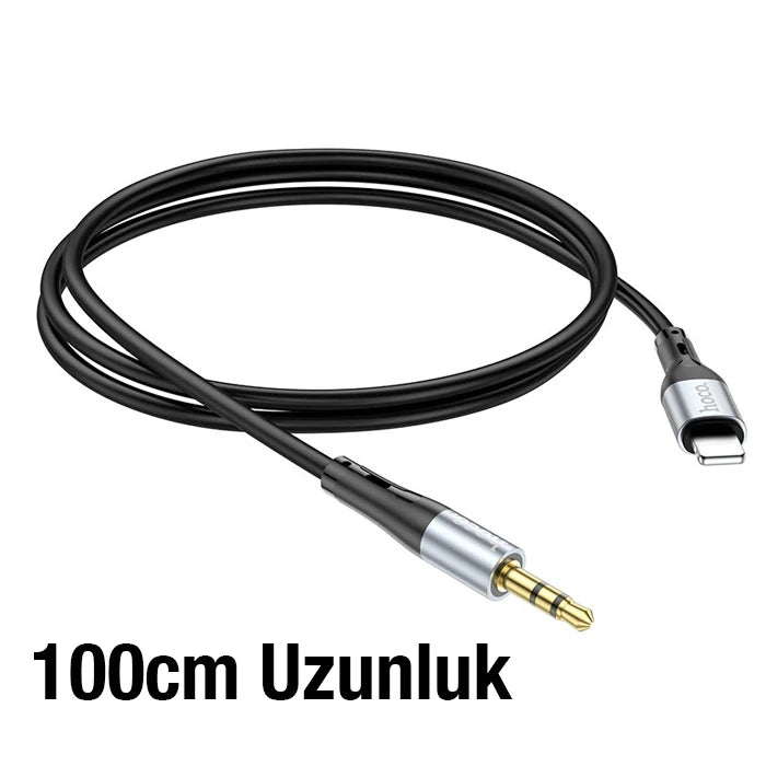 HOCO UPA22 iPhone Lightning to 3.5mm AUX Ses Aktarım Kablosu-(5775) - Siyah
