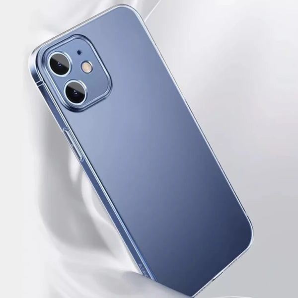Baseus Simple Case iPhone 12 6.1 İnce Şeffaf Silikon Kılıf Kamera Korumalı-(5775) - Şeffaf 2