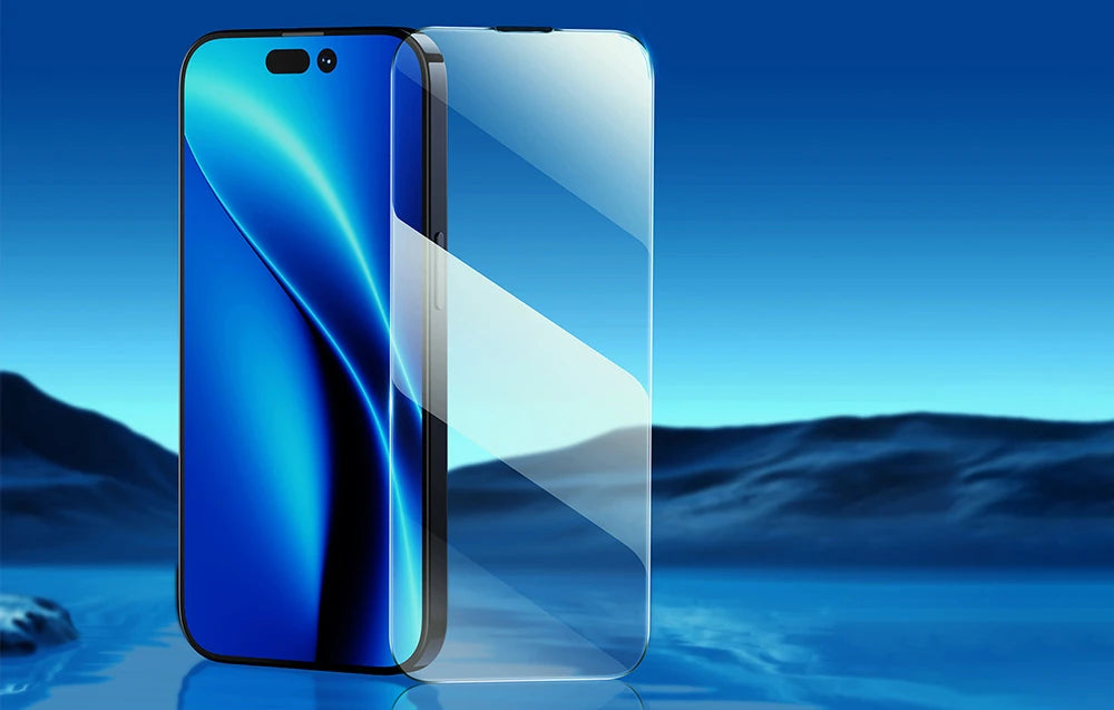 Baseus iPhone 15 Plus Full Koruma Anti Mavi Işık Tempered Cam Ekran Koruyucu 2 Adet Set-(5775) - Şeffaf 2