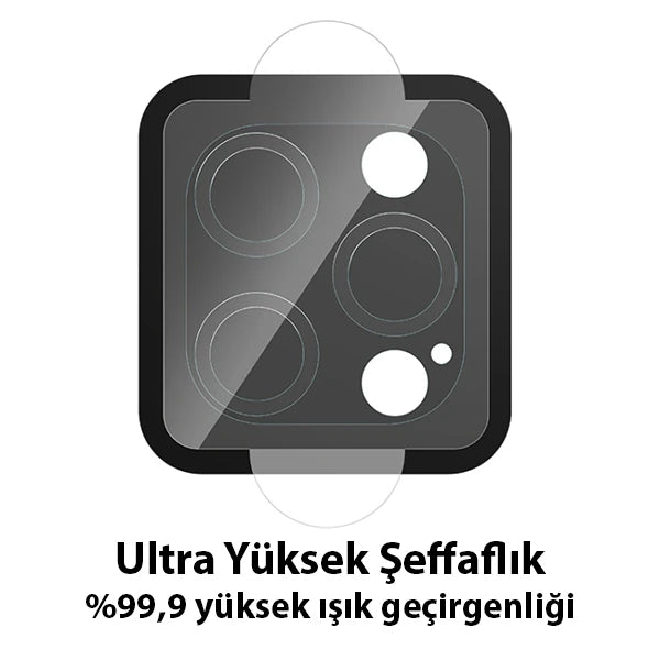 ALLY İPhone 13 Pro-13 Pro Max Tempered Glass Cam Kamera Koruyucu-(5775) - Şeffaf 2