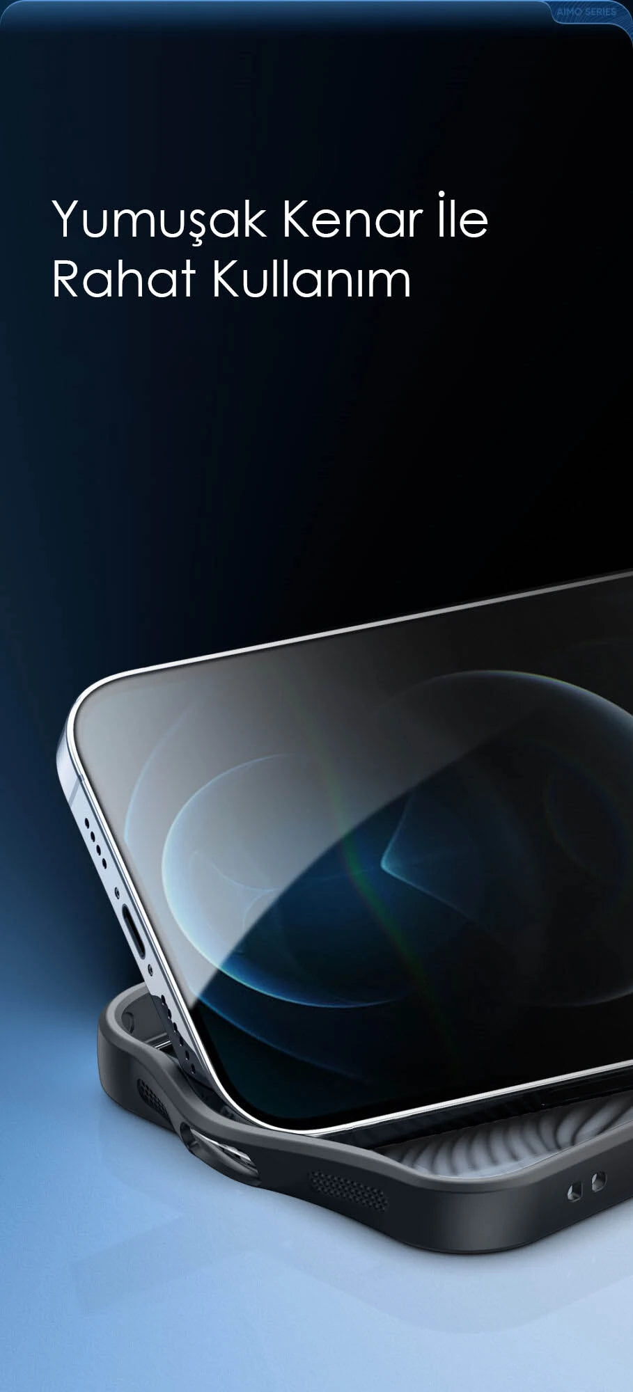 Dux Ducis iPhone 12 Pro Aimo Series Premium Buzlu Sert PC-TPU Kılıf-(5775) - Siyah