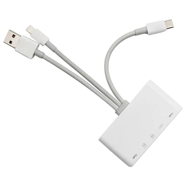 ALLY 3 İN1  İPhone+Usb C+ Usb A Kamera Okuyucu Kart Okuyucu-(5775) - Beyaz