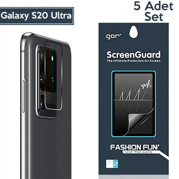 GOR Samsung Galaxy S20 Ultra  Kamera Lens Koruyucu 5 Adet-(5775) - Şeffaf 2