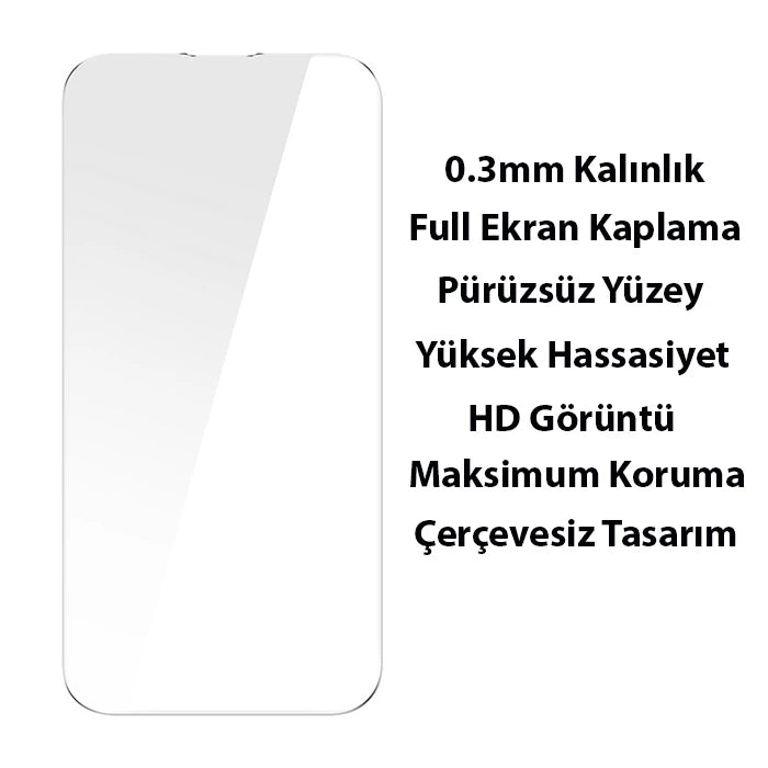 Baseus Crystal iPhone 14 Plus 6.7 Magsafe Silikon Kılıf + Tempered Ekran Koruyucu Set-(5775) - Şeffaf 2