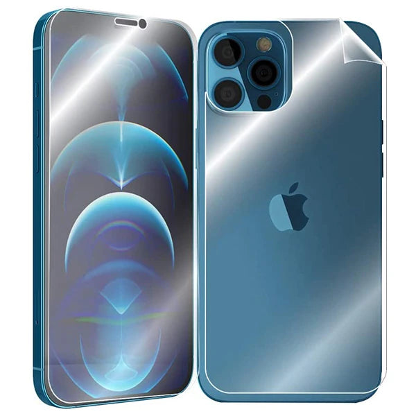 İPhone 12 Pro Max 6.7 Film Ön Arka Full Koruyucu Membran Nano Hidrojel Koruyucu Set-(5775) - Şeffaf 2