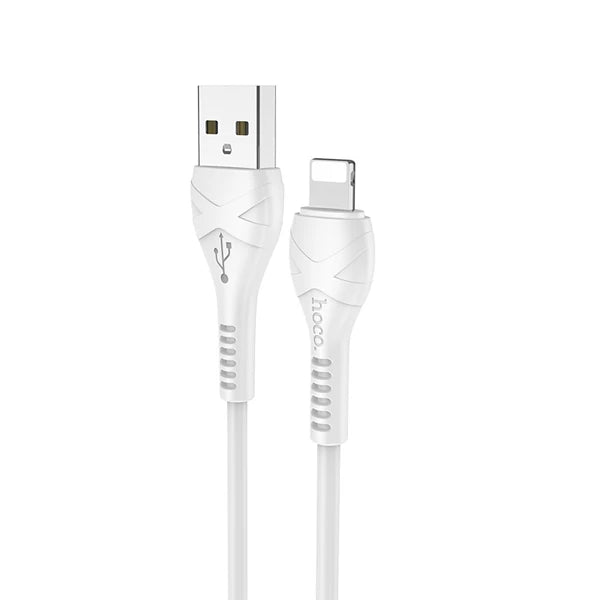 HOCO X37  İPhone 14-13-12-11  Lightning Şarj ve Data Kablosu 1M 2.4A-(5775) - Beyaz