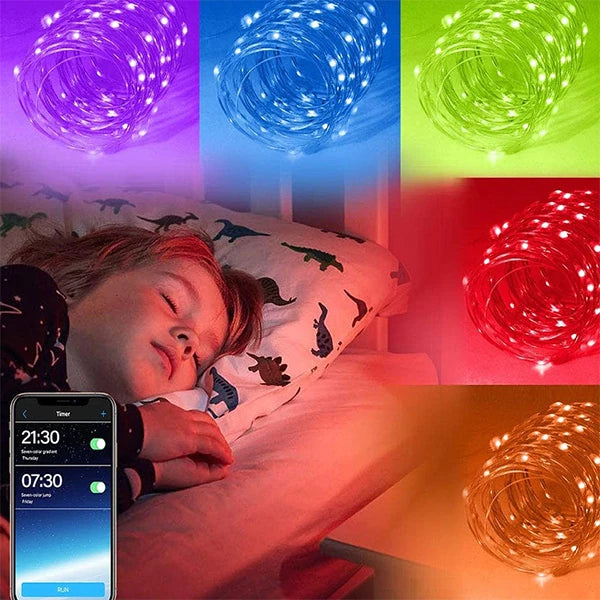 ALLY 5MT 50 LED RGB Bluetooth Telefonla Kontrol Edilen Usb Led Lamba İos-Android-(5775) - Çok Renkli