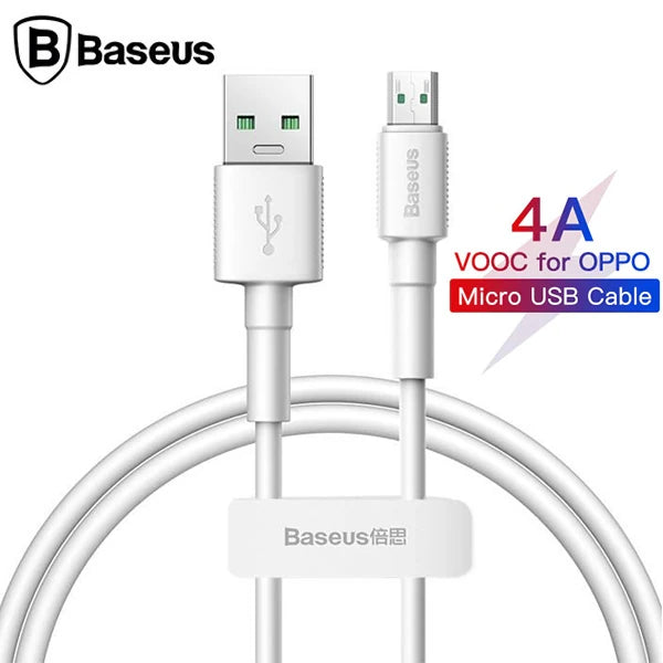 Baseus Mini White Micro USB 4A OPPO VIVO Dash Usb Şarj Kablosu 0.5cm-(5775) - Beyaz