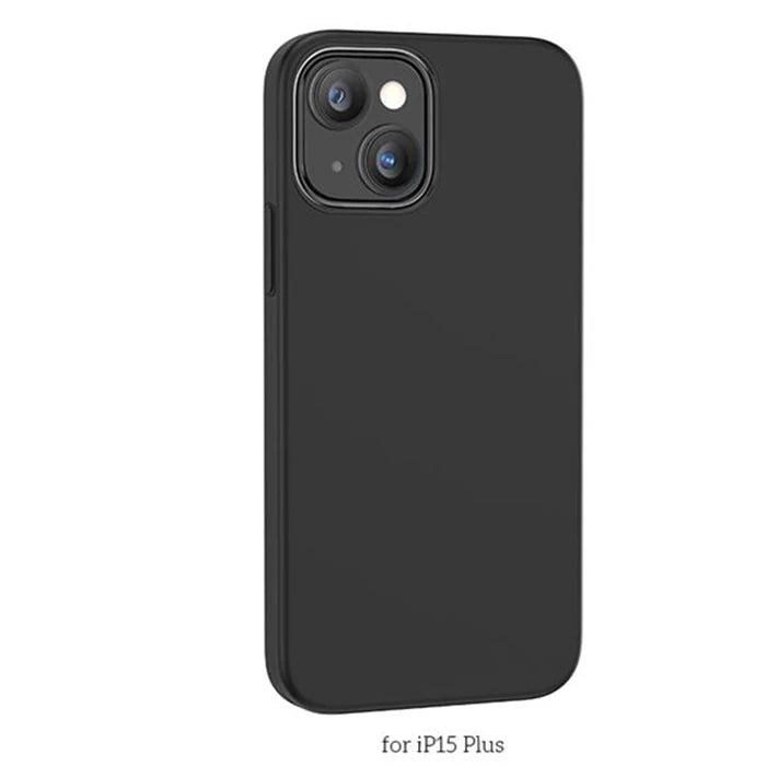 HOCO Pure Series iPhone 15 Plus Manyetik Silikon Kılıf-(5775) - Siyah