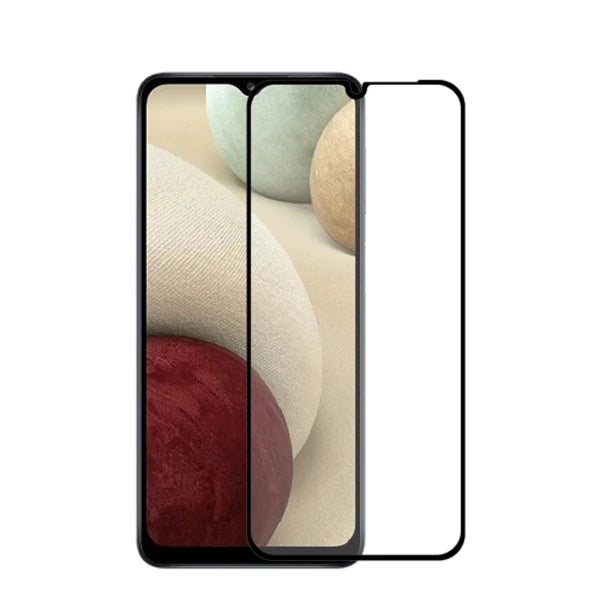 SM Galaxy A12 Full Glue Full Kaplama Tempered Cam Ekran Koruyucu-(5775) - Siyah