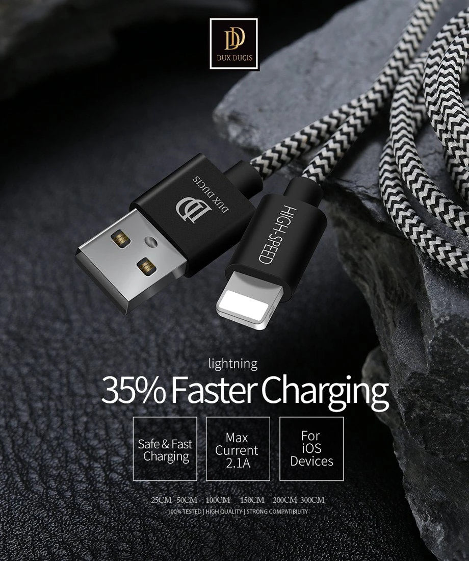 Dux Ducis K-One Cable İPhone  Usb Şarj Kablosu 1 METRE-(5775) - Siyah