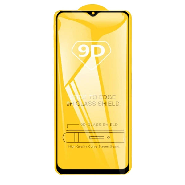 Ally OPPO Realme C21 Full Glue-Tempered Cam Ekran Koruyucu-(5775) - Siyah