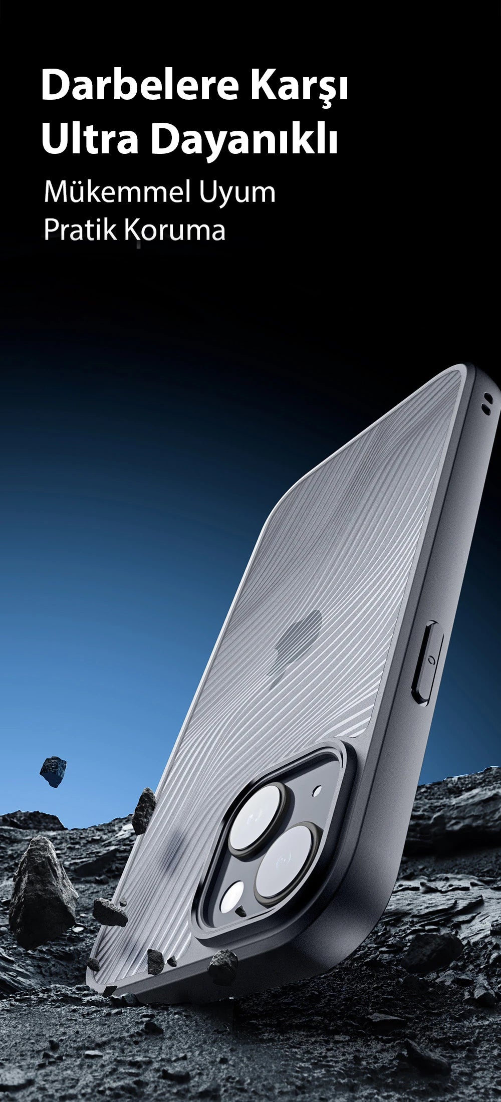 Dux Ducis iPhone 15 Aimo Series Premium Buzlu Sert PC-TPU Kılıf-(5775) - Siyah