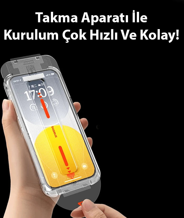 Baseus Crystal iPhone 15 Privacy Full Koruma Tempered Cam Ekran Koruyucu-(5775) - Şeffaf 2
