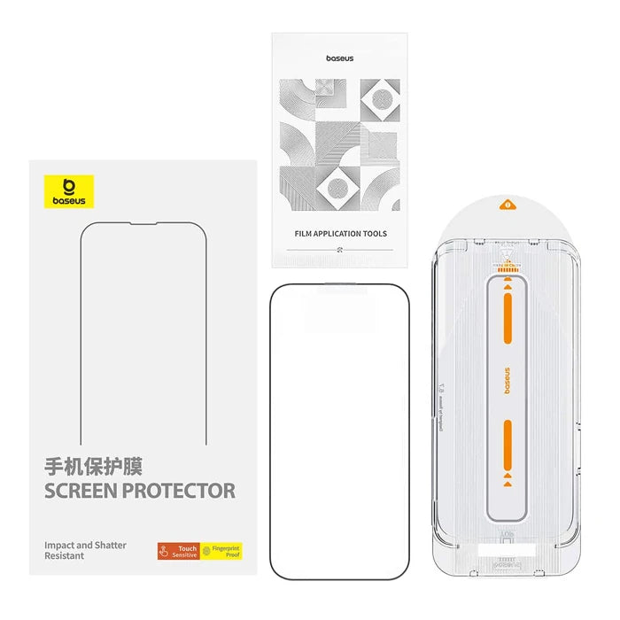 Baseus Crystalline iPhone 14 Plus/13 Pro Max için Parlama Önleyici Tempered Cam Ekran Koruyucu-(5775) - Şeffaf 2