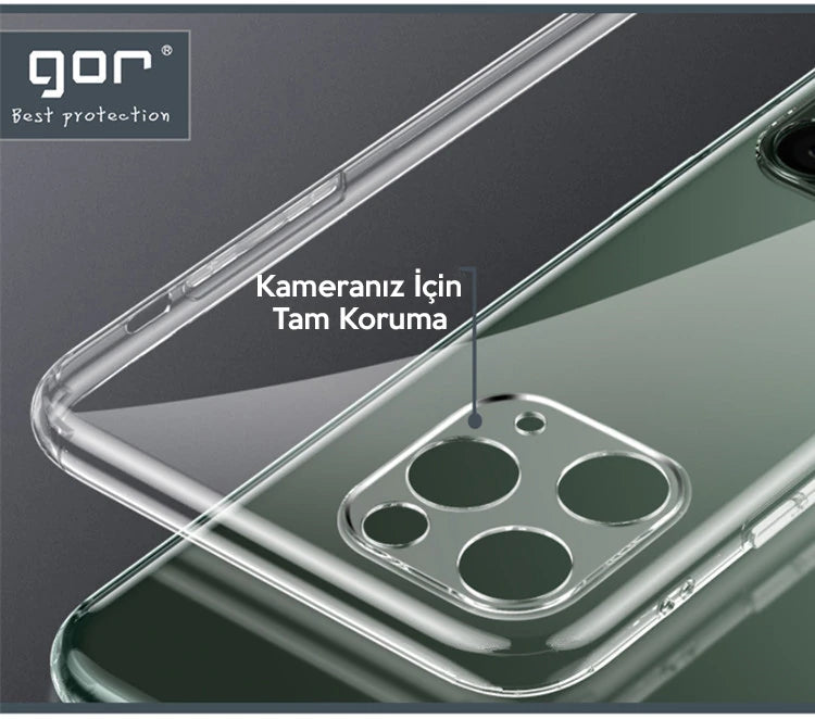 GOR İPhone 11 Pro Max 6.5 inch Kamera Korumalı Şeffaf Silikon Kılıf-(5775) - Şeffaf 2