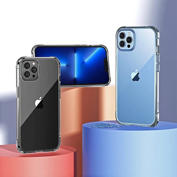 iPhone 13 Pro 6.1inç Anti-Drop Shockproof Darbe Emici Silikon Kılıf-(5775) - Şeffaf 2