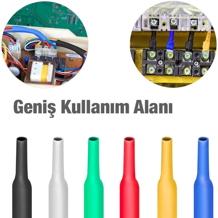 Ally 5 Renk Makaron Isı İle Daralan Kablo Seti 530 Adet 8 Boy Set-(5775) - Çok Renkli