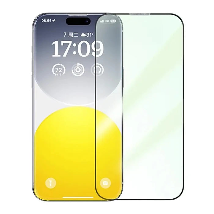 Baseus Corning iPhone 15 Plus Full Koruma Eye-Protection Tempered Cam Ekran Koruyucu-(5775) - Şeffaf 2