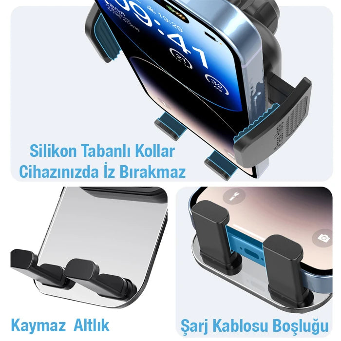 ALLY ML-217 Araç İçi Havalandırma Telefon Tutucu-(5775) - Siyah