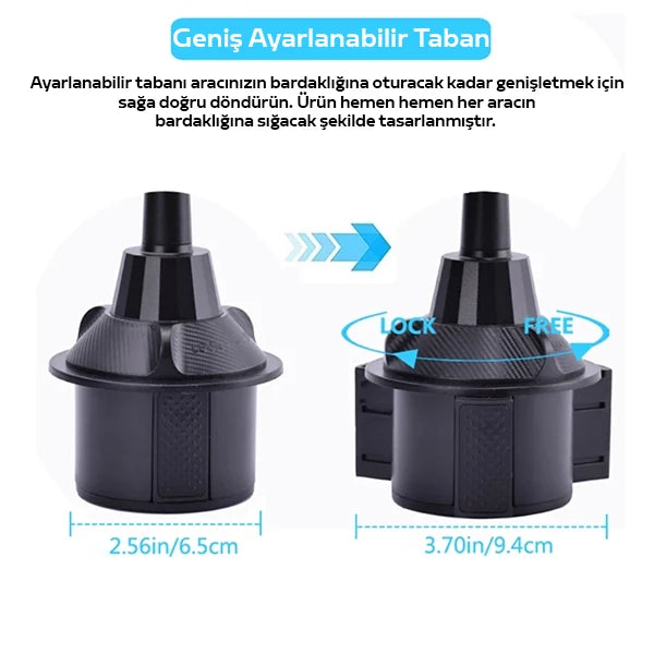 ALLY HS-P05 Universal Araç İçi Telefon Tutucu - Yemek Masası-(5775) - Siyah