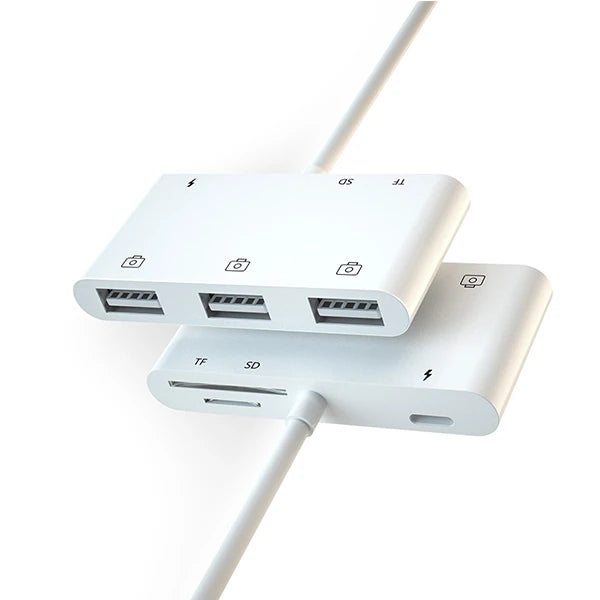 Ally İPhone Lightning To TfSd Card Reader Usb 3.Kamera Adaptörü-(5775) - Beyaz