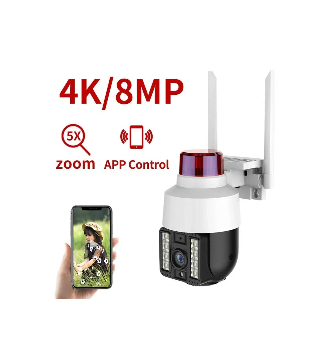 INT-CMR21 SD-kart destekli Hareketli Sesli Gece Renkli PTZ Akıllı Wifi Güvenlik Kamerası (5286)