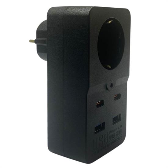 Isıya Dayanıklı Termal Akım Korumalı 1 Priz Girişli 2 USB Girişli 2 TYPE-C Girişli Pirz (5286)