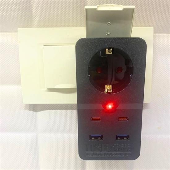 Isıya Dayanıklı Termal Akım Korumalı 1 Priz Girişli 2 USB Girişli 2 TYPE-C Girişli Pirz (5286)