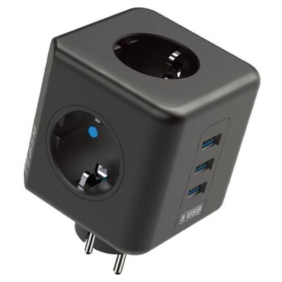 Isıya Dayanıklı Termal Akım Korumalı ve Çocuk Korumalı 3 Priz Girişli 3 USB Girişli Küp Priz (5286)
