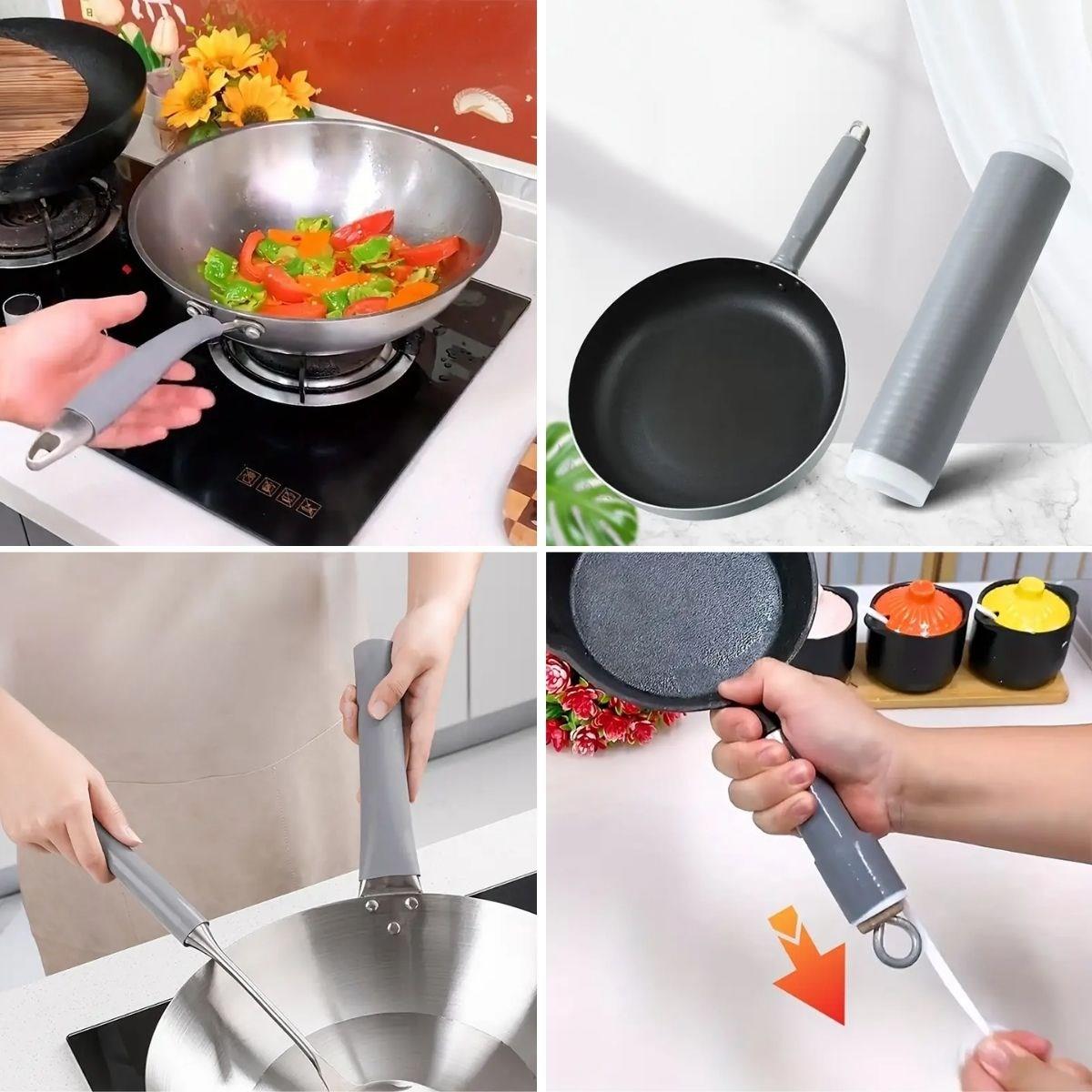 Isıya Dayanıklı Silikon Kauçuk Tencere,Kapı Tutma Kılıfı Kendinden Küçülen,Her Sapa Uyumlu Tava Kulp Yalıtımı 12-15 cm (5286)