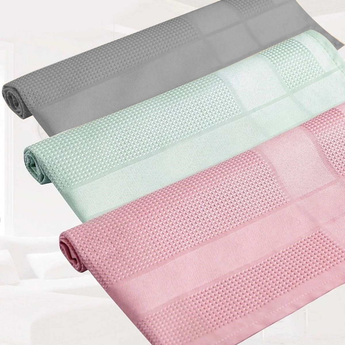 İz Bırakmayan Mikrofiber Temizlik Bezi 3'lü Set Cam ve Ayna Silme Toz Alma Temizlik Bezi (5286)