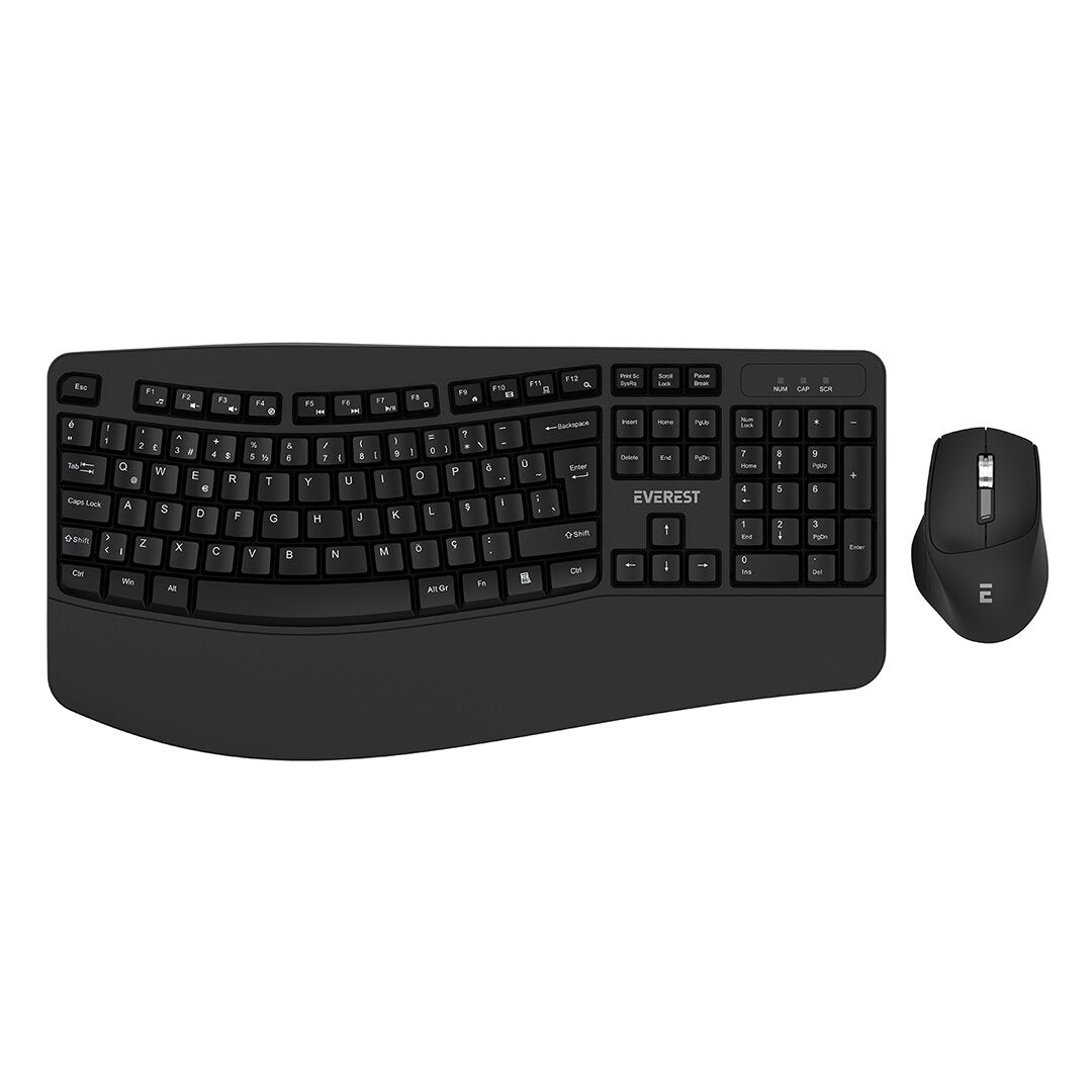 KABLOSUZ KLAVYE - MOUSE SETİ MULTİMEDİA - ERGOMİK BİLEK DESTEK Q KALVYE (5286)