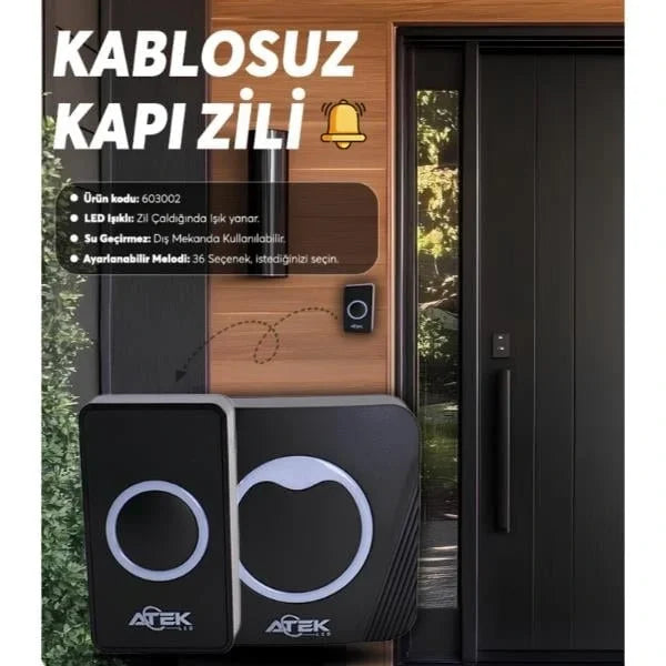 Kablosuz Su Geçirmez Kapı Zili (5286)