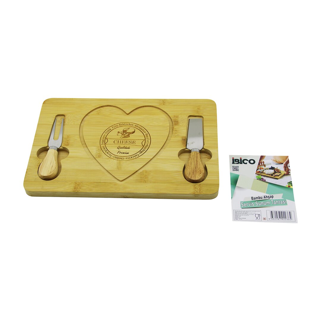 KALPLİ BIÇAK SAĞ-SOLAHŞAP BAMBU KAHVALTI PEYNİR SUNUM PANO2 BIÇAK=AHŞAP SAP19X29X1.5CM (5286)