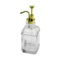 KARE CAM ŞİŞE - ŞEFFAF SIVI SABUNLUK 500ML POMPA - MUSLUK AYRIK MODEL BAŞLI (5286)