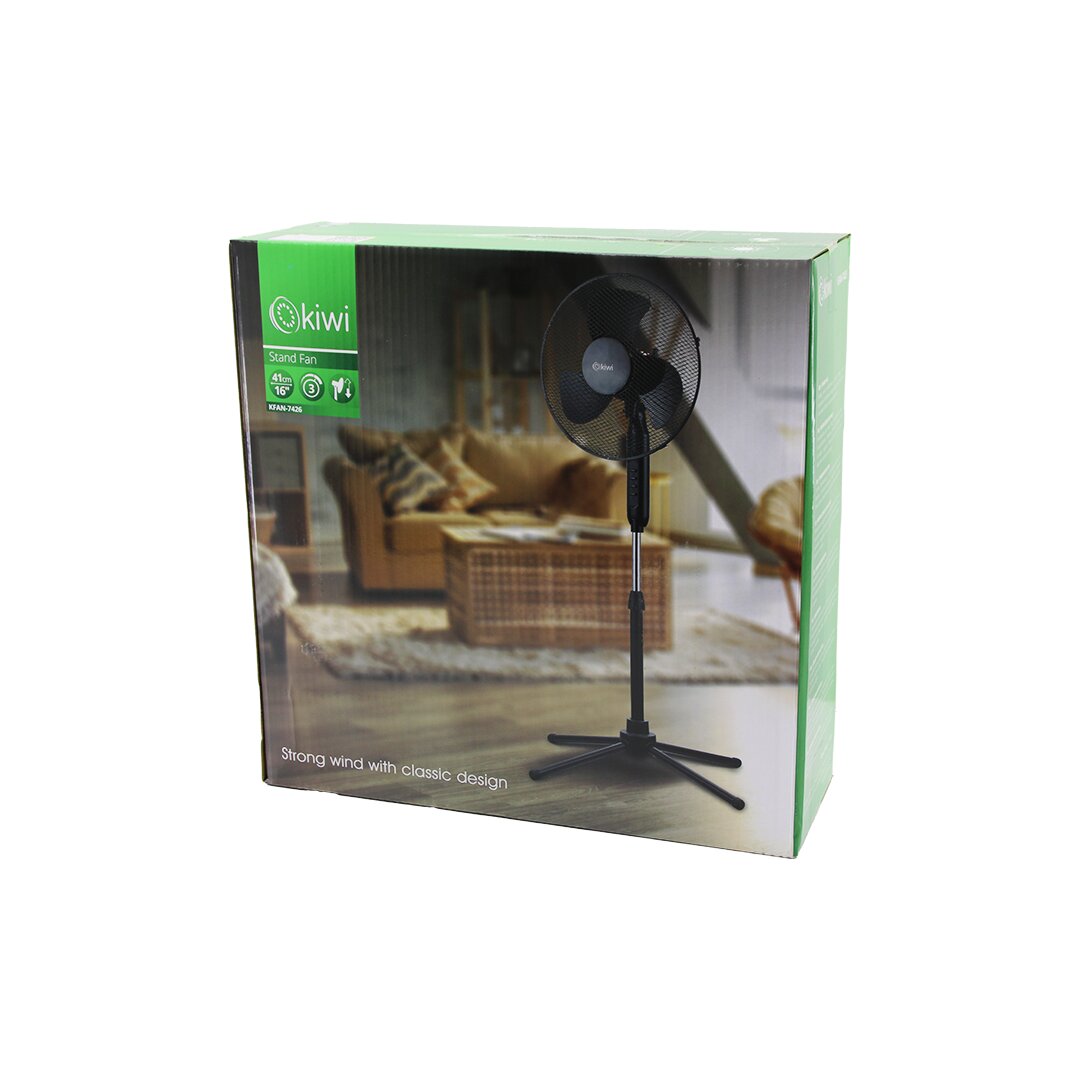 KİWİ KFAN-7426  16 İNÇ - 41CM  TELESKOPİK KATLANIR AYAKLI VANTİLATÖR 3 KADEME HIZ 3 PLS.KANAT METAL KAFES - AYAK Y: 90CM (5286)