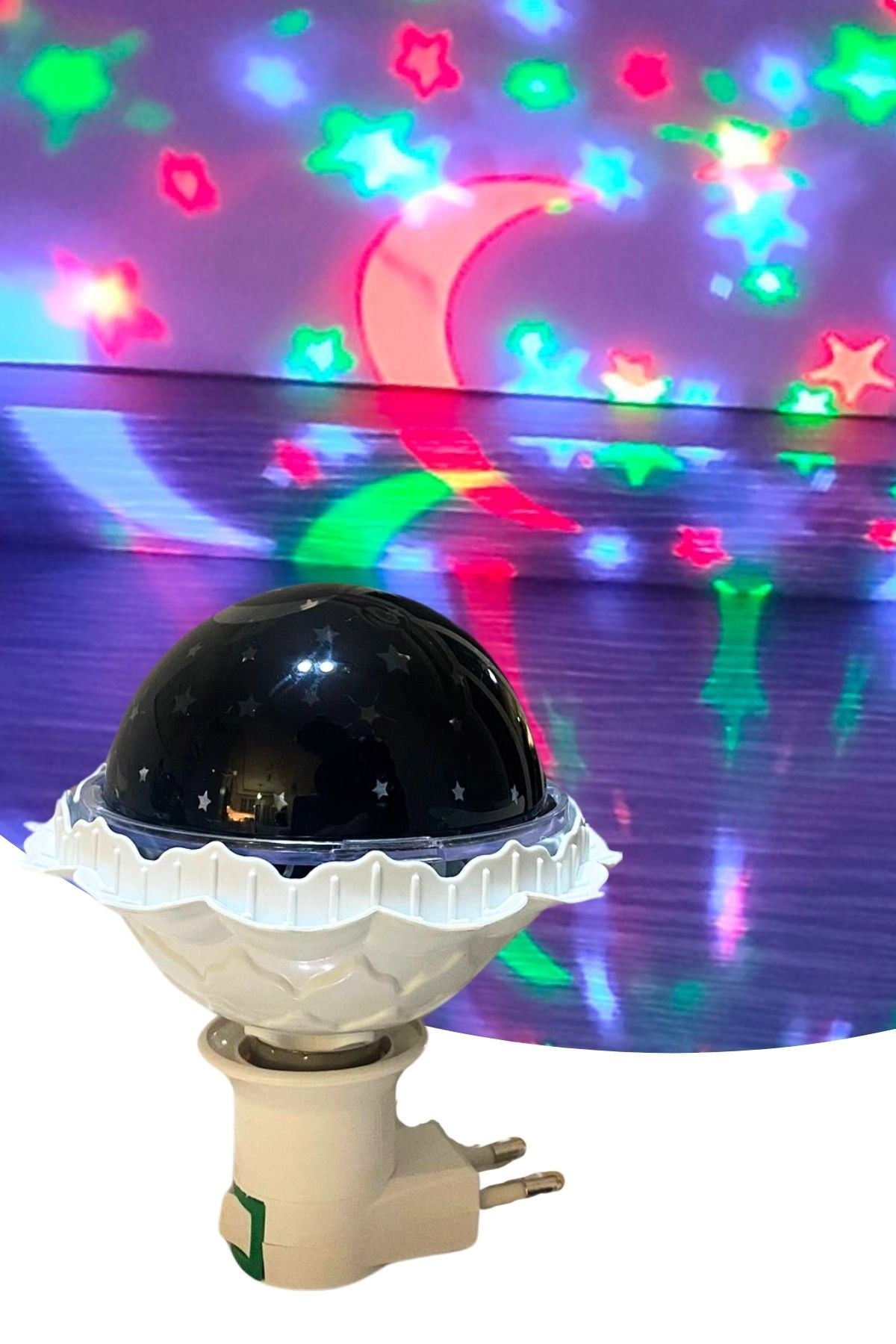 Kristal Gökyüzü Modlu Yıldızlı Hareketli 360 Derece Dönen Kristal Led Ampül (5286)