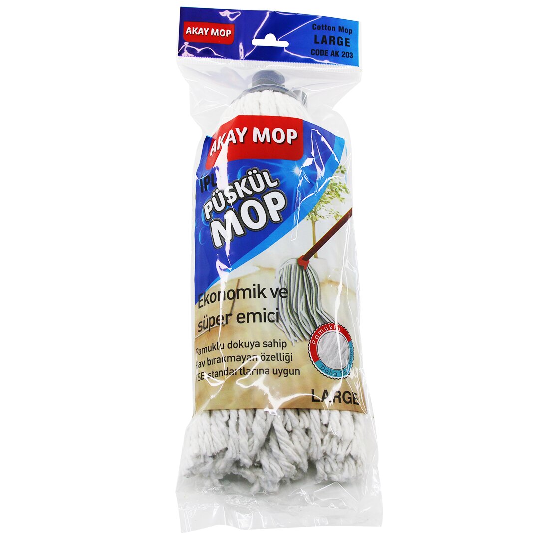 LARGE ÖRGÜLÜ İPLİ  PÜSKÜL PAMUK MOP (5286)