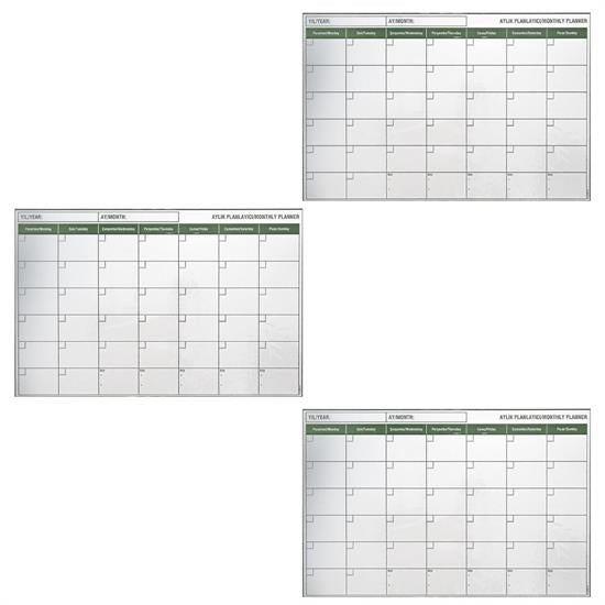 Manyetik Yapışkanlı Bir Aylık Program Planlayıcı Takvim 85x56 cm (5286)