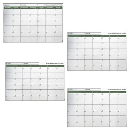 Manyetik Yapışkanlı Bir Aylık Program Planlayıcı Takvim 85x56 cm (5286)