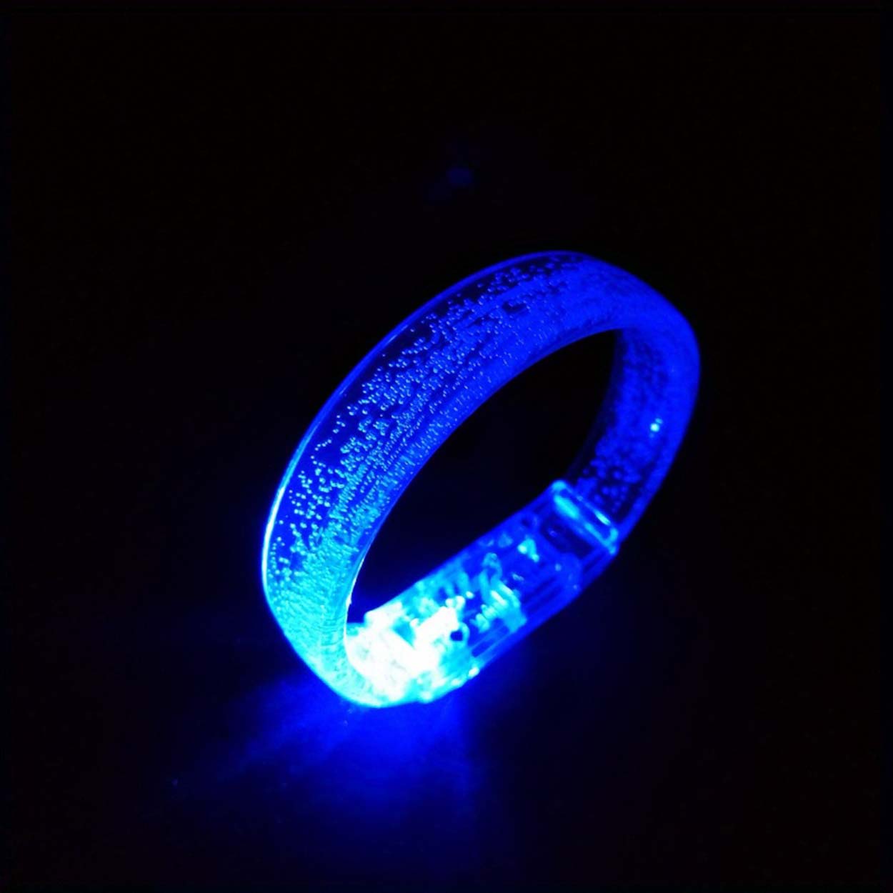 Mavi Led Işıklı Baskı Yapılabilen Pilli Bileklik Bilezik 1,5 cm Genişlik (5286)