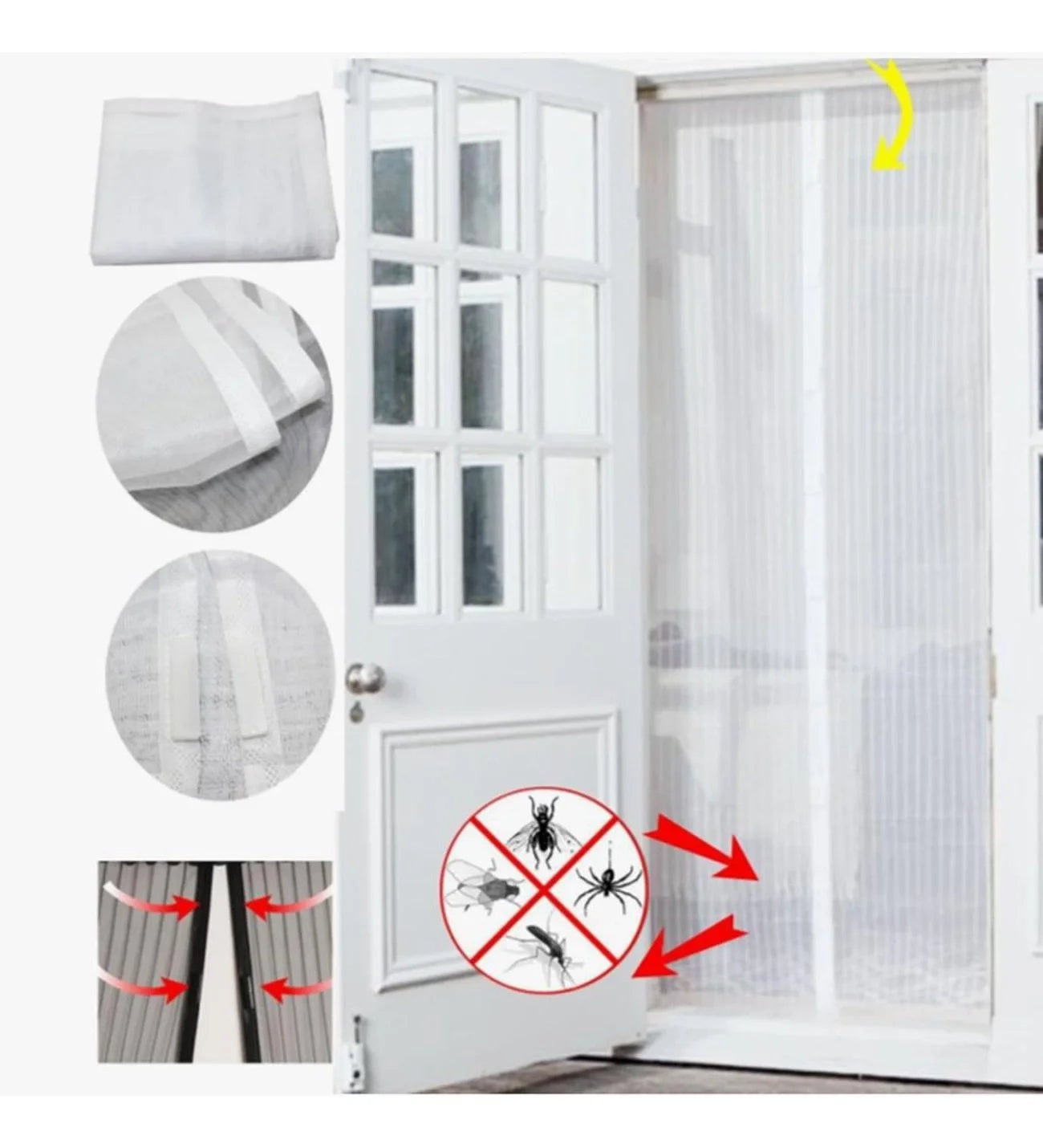 Mıknatıslı Kapı Sinekliği Tül Perde 105 x 210 cm (5286)