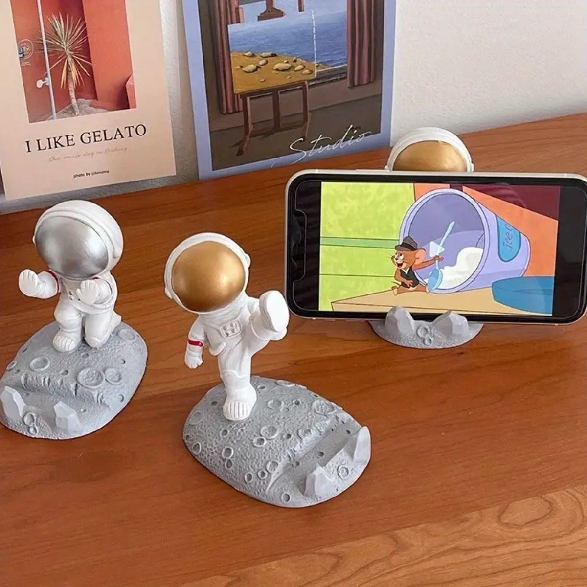 Mini Astronot Model Telefon ve Tablet Tutucu Standı (5286)